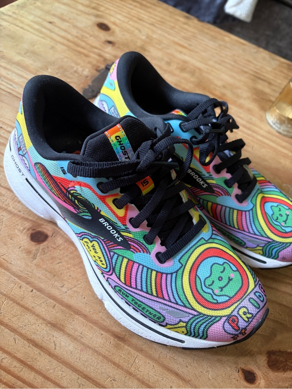 Brooks Ghost 15 Shoes Womens 7.5 Wednesday Holmes Pride Limited Edition